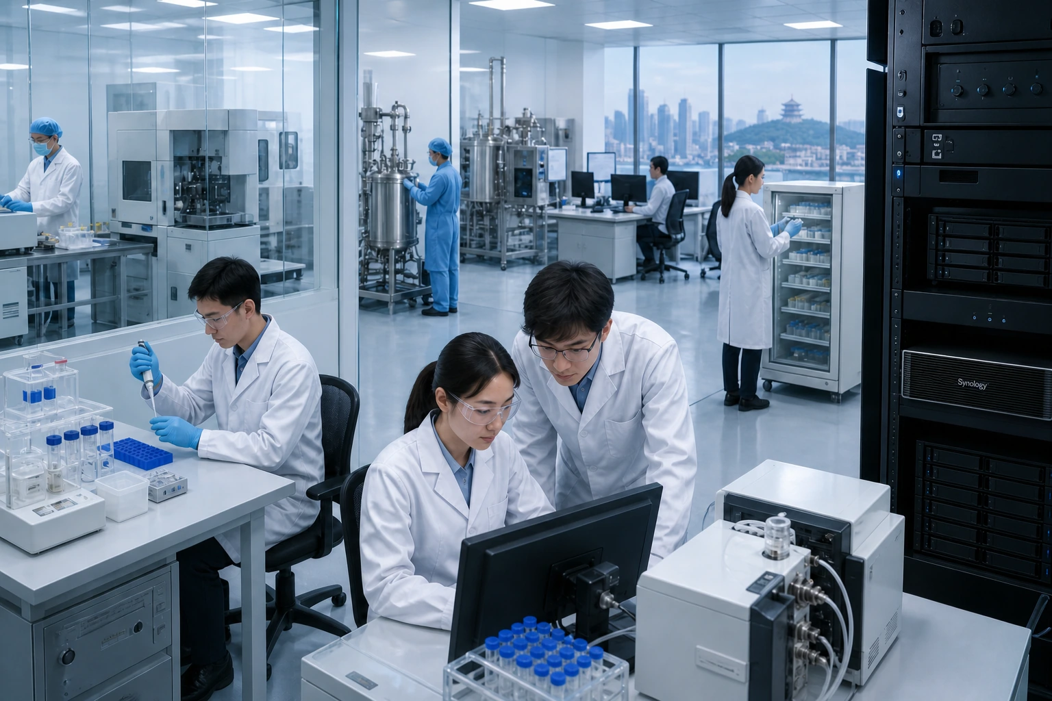 生物制药研发与生产协作场景示意