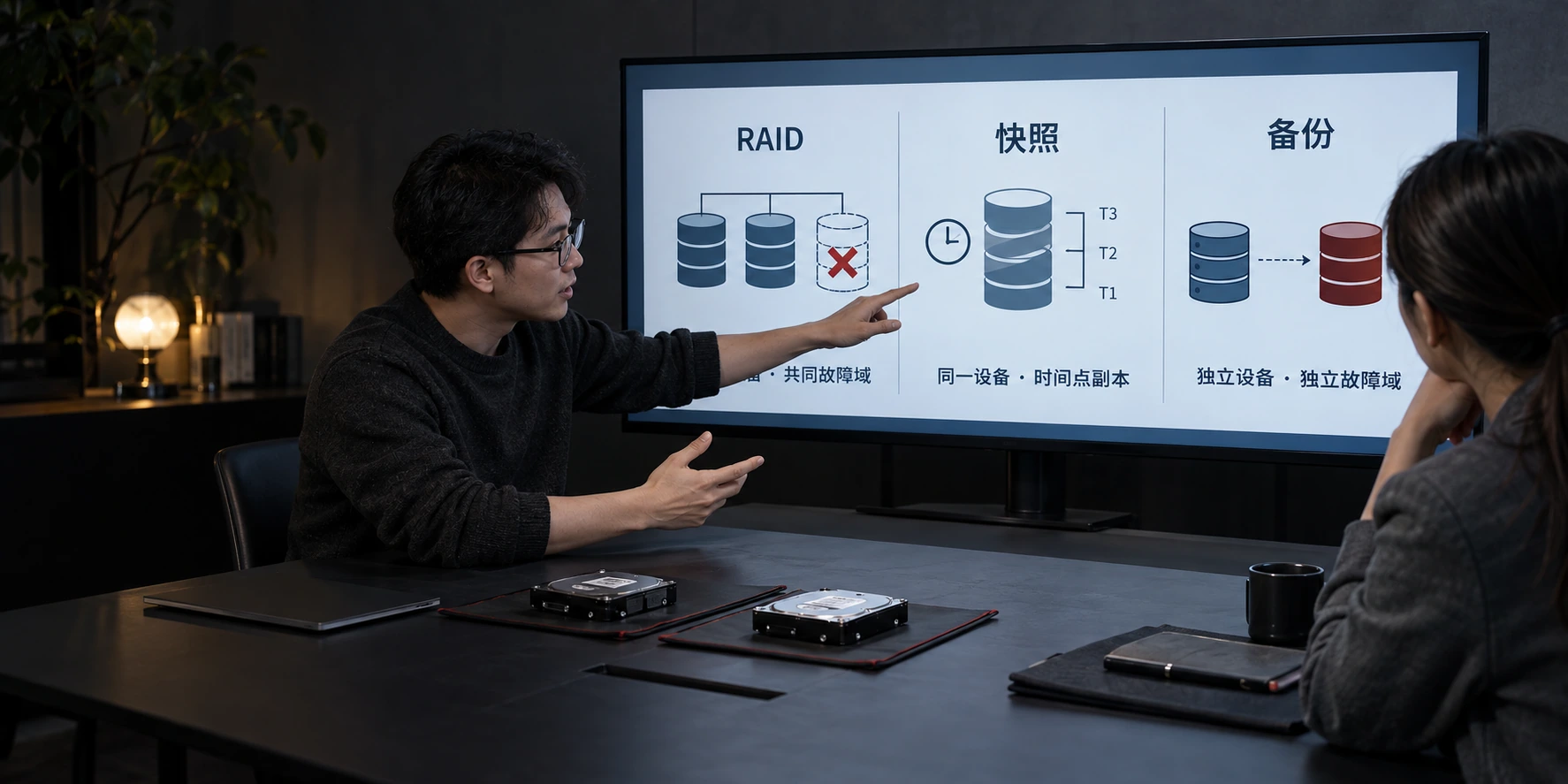 通过故障范围和副本位置理解 RAID、快照与独立备份的区别
